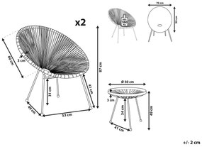 Conjunto de jardim com 2 lugares em rattan branco ACAPULCO II Beliani
