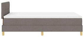 Cama Box Spring com Colchão &amp; LED Taupe 120x200 cm Tecido