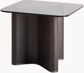 Mesa de apoio artesanal em madeira de freixo com tampo de vidro Bransby