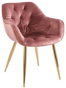Cadeira Zandel Golden Veludo - Rosa
