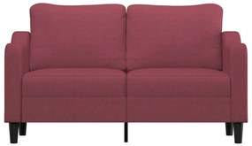Sofá de 2 lugares tecido 140 cm vermelho tinto