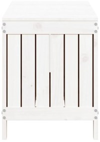 Caixa de arrumação jardim 108x42,5x54 cm pinho maciço branco