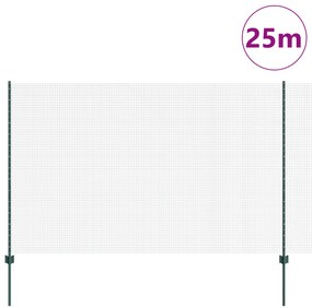 Cerca de Fio Soldado com 11 Postes em U Verde 1.5x25 m de Aço