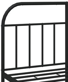 Estrutura de cama com cabeceira e pés 140x190 cm metal preto
