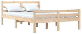 Estrutura de cama casal 135x190 cm madeira maciça