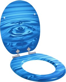 vidaXL Assento de Sanitário com Fechamento Suave Gota Azul 44 x 38 cm