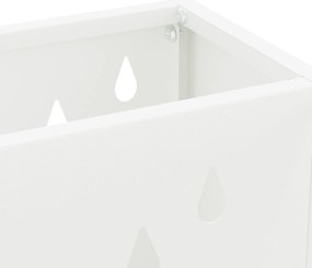 Suporte para Guarda-Chuva Branco Metal Médio Recortes Decorativos