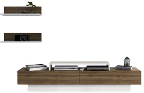 Móvel de TV Lusi – Branco e Nogueira – 180x31x40 cm