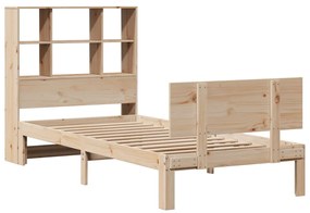 Cama com estante sem colchão 100x200 cm pinho maciço