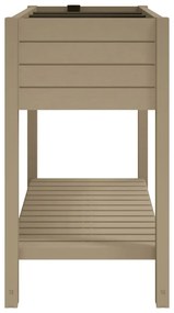 Canteiro elevado 110x45x79 cm polipropileno castanho-claro