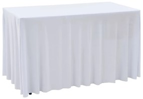 Capa extensível para mesa c/ camilha 2 pcs 183x76x74 cm branco