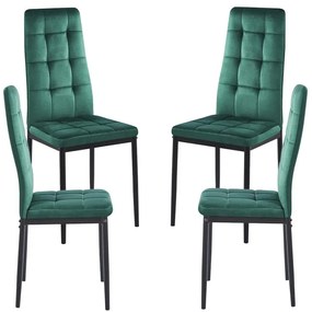 Pack 4 Cadeiras Lan Veludo - Verde