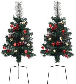 Árvores de Natal artificiais de exterior 2 pcs 76 cm PVC