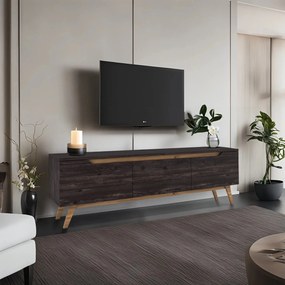 Móvel de TV D1 – Preto e Nogueira – 180 cm x 48,6 cm x 35 cm