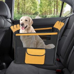 Cobertura de assento de automóvel para cães pequenos e médios com cinto de segurança de malha e almofada de assento de camião 64 x 43 x 55 cm Preto