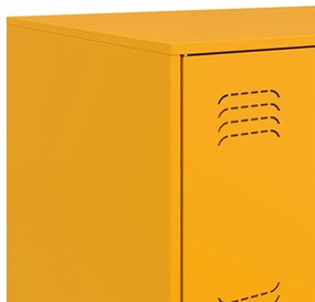 Aparador 67x39x73 cm aço amarelo mostarda