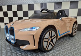Carro eletrico bateria crianças BMW i4 12V Bege