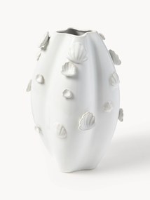 Jarra vidrada com decoração de conchas Mar, Alt 31 cm