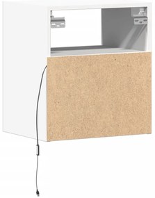 Mesa de cabeceira de parede com luzes LED branco