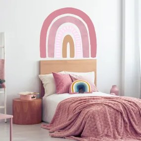 Autocolante de parede arco-íris em cor-de-rosa antigo para rapariga