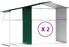 Abrigo de jardim 277x279x179 cm aço galvanizado verde