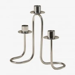 Candelabro De 3 Braços Em Aço Tyva Cinza Cromado - Sklum