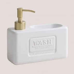 Dispensador De Sabão Para Cozinha De Cerâmica Yaddiel Gold Branco - Sklum