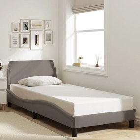 Estrutura de cama c/ cabeceira sem colchão tecido 90x200 cm