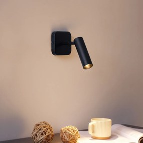 Foco de teto moderno preto redondo GU10 35mm giratório e inclinável - Kate