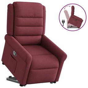 vidaXL Poltrona reclinável elevatória tecido vermelho tinto