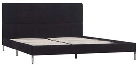 Estrutura de cama sem colchão 135x190 cm tecido preto