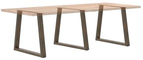 Mesa de jantar pernas 3 pcs forma V 70x(72-73,3) cm aço natural