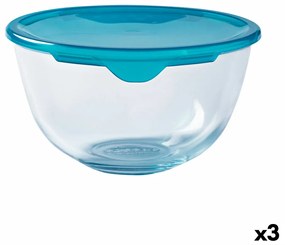 Lancheira Redonda com Tampa Pyrex Cook & Store 16 X 16 X 10 cm Azul 1 L Silicone Vidro (3 Unidades)