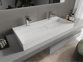 Mexen Ava lavatório de bancada em aglomerado 2/O 100 x 46 cm, branco - 23011002