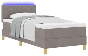 Cama Box Spring com Colchão Taupe 90x190 cm Tecido