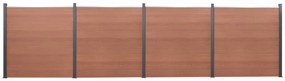 Conjunto de painéis de vedação 699x186 cm WPC castanho
