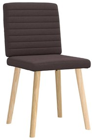 Cadeiras de jantar 2 pcs tecido castanho-escuro