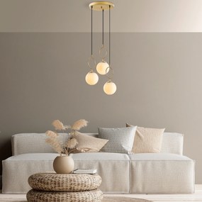 Candeeiro Chandelier Ring – Dourado – 45 cm x 185 cm