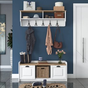 **** Hall Stand P2 – Branco Nogueira – 120x45x40 cm
**