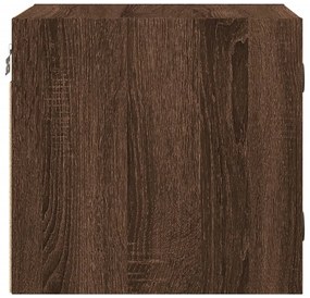 Mesas cabeceira portas vidro 2 pcs 35x37x35cm carvalho castanho