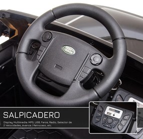HOMCOM Carro Elétrico para Crianças acima de 3 Anos com Licença de Land Rover Controle Remoto Bateria de 12V e 2 Motores Velocidade de 3-5 km / h 102,5x69x55,4 cm preto