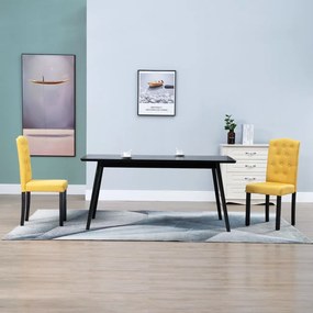 vidaXL Cadeiras de jantar 2 pcs tecido amarelo