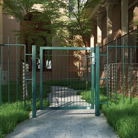 Portão de jardim com porta 106 x 6 x 145 cm Verde