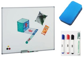 Quadro Branco Magnético 90x120cm Cerâmica Maya e 4 Marcadores e Apagador