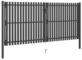 Portão de cerca para jardim 4x2,25 m aço antracite