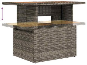 Conjunto de Sofá de 9 Peças com Almofadas Cinza Poli Rattan