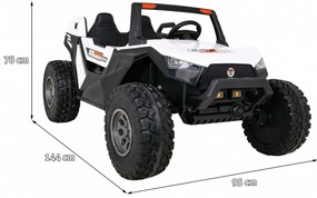 Buggy elétrico para Crianças 24V 4x4 2 Lugares Clash Rodas de EVA, Assento de couro Branco