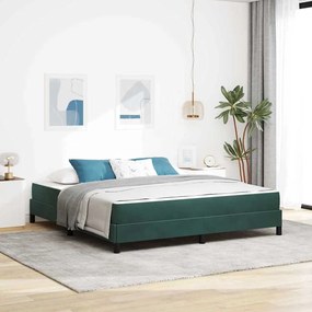 vidaXL Cama box spring com colchão Verde Escuro 180 x 200 cm Veludo