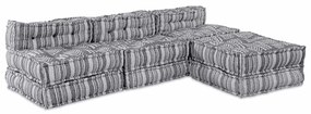 vidaXL Sofá Modular Riscas 4 pcs Cinzento-claro 70 x 70 x 56 cm tecido