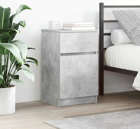 vidaXL Mesa de cabeceira 39x35x65 cm derivados madeira cinza cimento